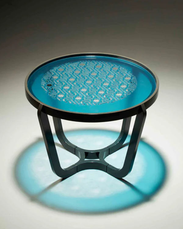 Bali Round Colored Glass Coffee Table - Image 5