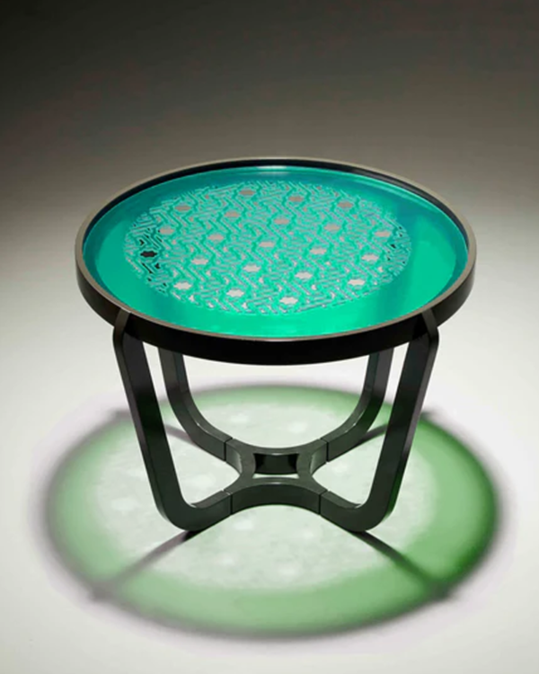 Bali Round Colored Glass Coffee Table - Image 9