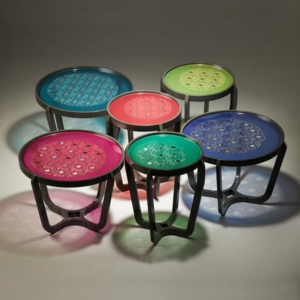 Bali Round Colored Glass Coffee Table