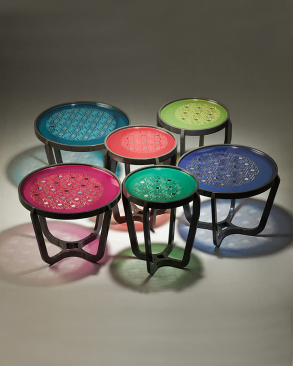 Bali Round Colored Glass Coffee Table