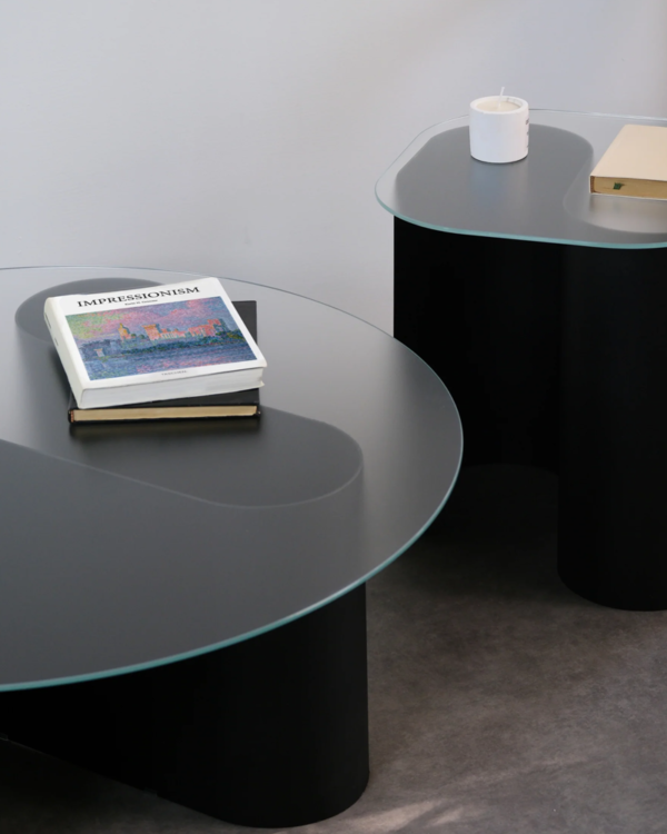 Round Glass and Metal Modern Coffee Table - Image 6