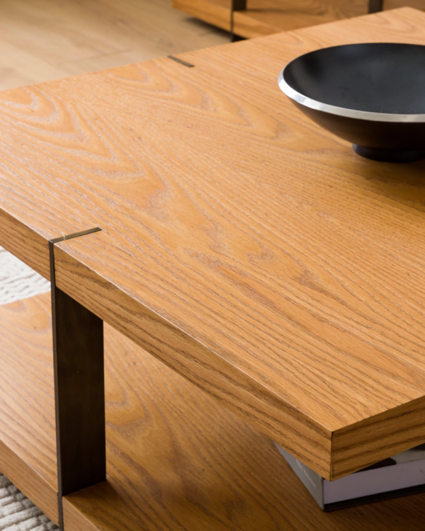 Square and Rectangular Wooden Coffee Table - Image 3