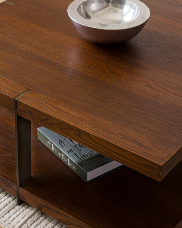 Square and Rectangular Wooden Coffee Table - Image 6